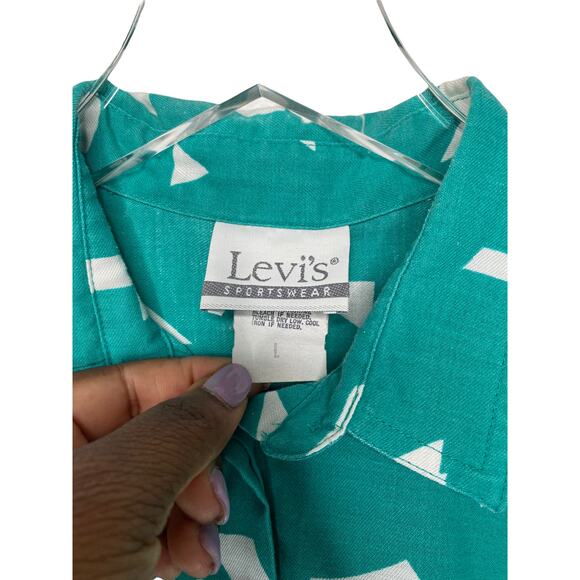 VTG Levi’s Men's Sportswear Abstract Preppy Casual Button Down Shirt Size Large - Picture 3 of 11